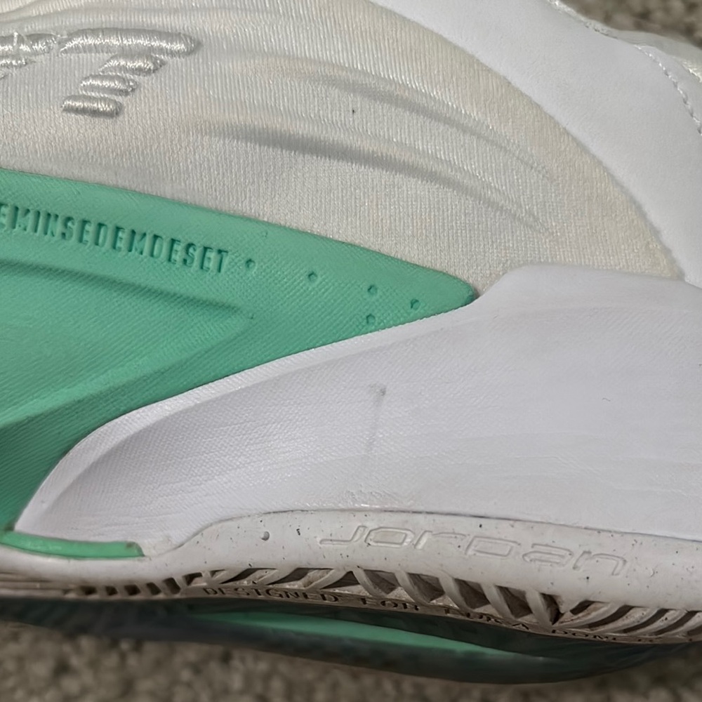 Mens White and Green Athletic Shoes - Picture 9 of 16